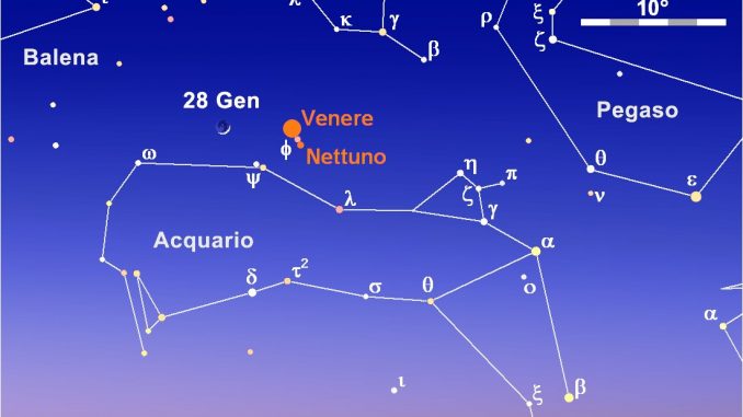Calendario astronomico, 28 gennaio 2020: Luna, Venere e Nettuno al tramonto